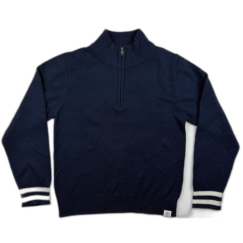 NWT Long Wharf Supply Co Navy Women's Westerly SeaWell® Quarter Zip Sweater